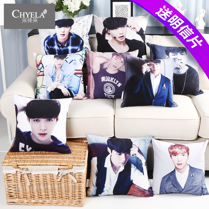 EXO-M组合张明星抱枕LAY艺人照片来图定制靠垫兴周边同款礼物Z