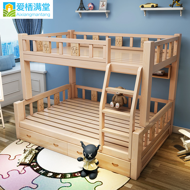 子母床儿童高低床实木多功能母子床可分离上下铺实木床双层床包邮