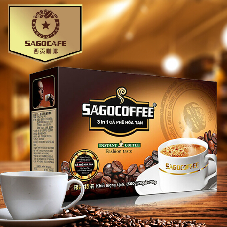 越南咖啡原装进口西贡咖啡三合一速溶极品特浓560克西贡咖啡