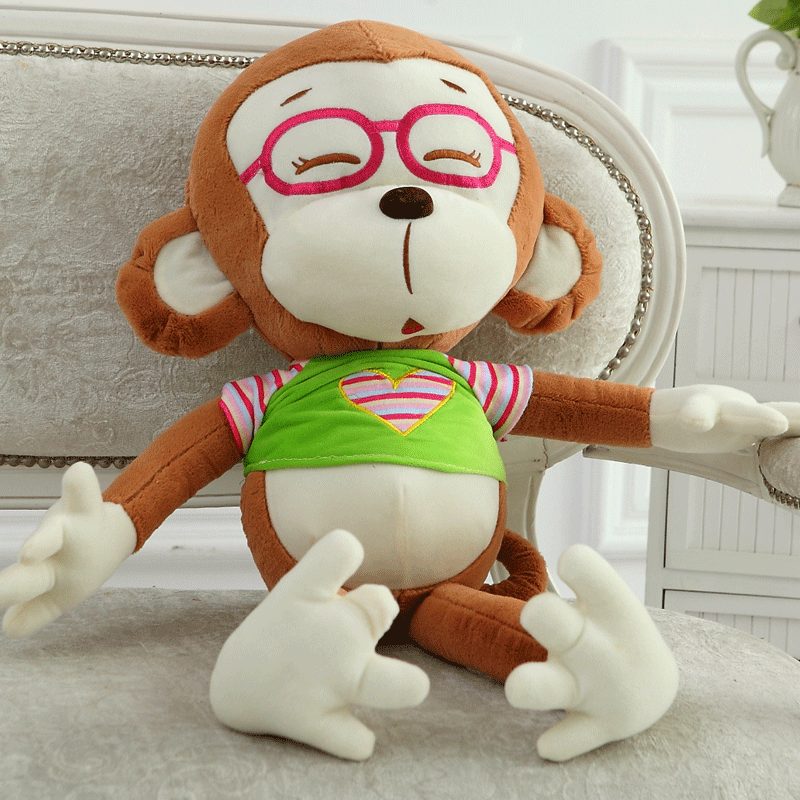 正版穿衣服眼镜猴子毛绒玩具大嘴猴公仔儿童可爱娃娃玩偶生日礼物