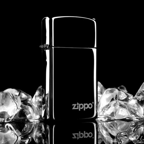 【专柜正品】ZIPPO芝宝 纤巧黑冰标志20492ZL 窄版打火机假一罚三