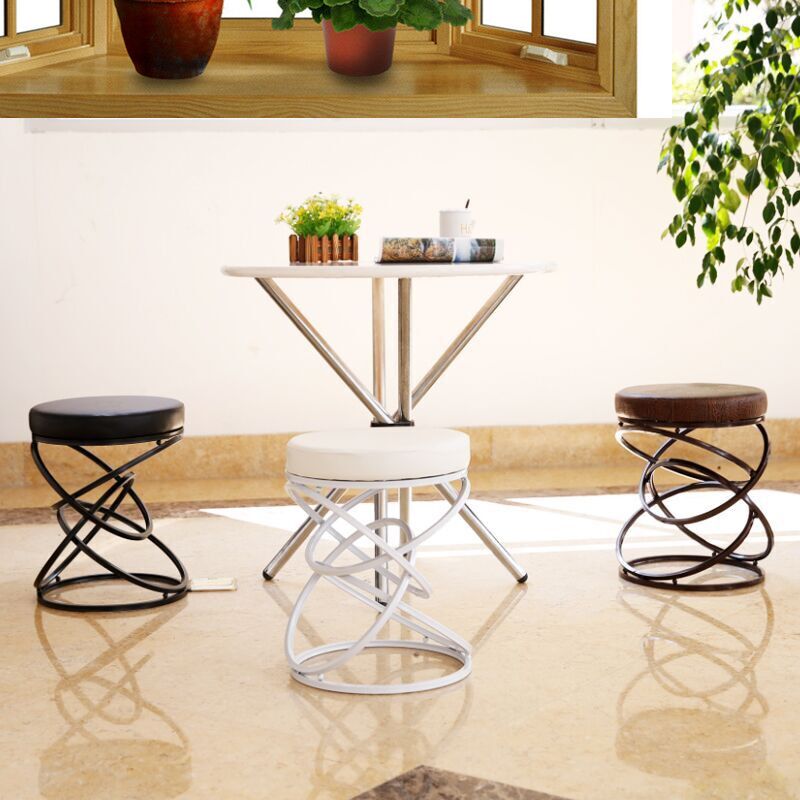 美式创意铁艺凳子简约个性卧室家居沙发椅酒吧咖啡厅单人皮高脚椅