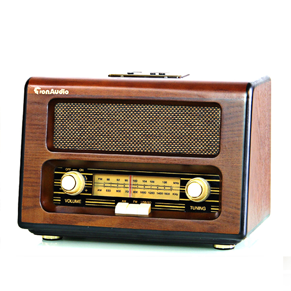 唐典R-061仿古半导体收音机 木质外放老人插电台式复古多功能音箱