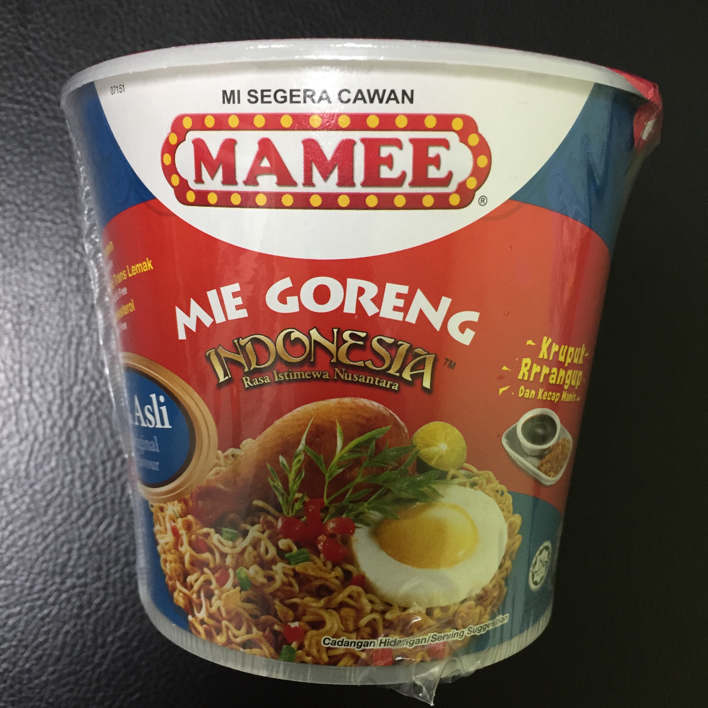 MAMEE/妈咪牌马来西亚进口泡面原味干捞杯面快熟方便面煮面 80g
