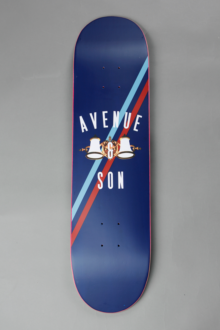 AVENUE&SON专业四轮滑板双翘滑板板面skateboard蓝色法拉利7.8