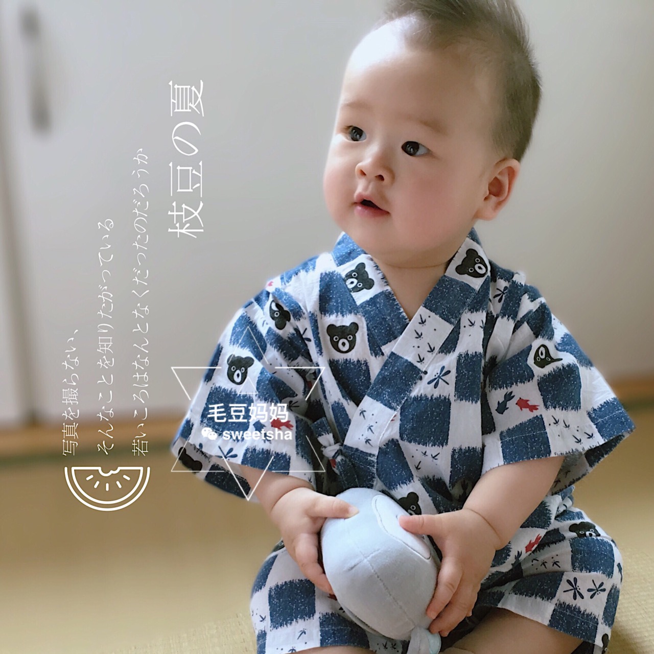 定制纯棉纱布柔软透气浴袍miki甚平和服套装日本男女童家居服