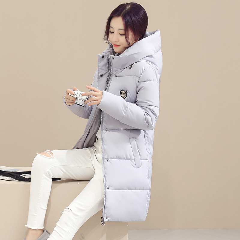 2016冬装韩版女装棉衣女中长款连帽修身羽绒棉服大码棉袄加厚外套
