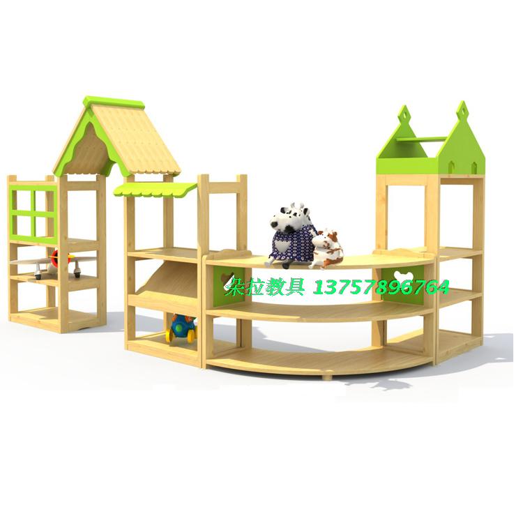 温尚新款组合柜 早教幼儿园儿童储物收纳架樟子松分区类柜玩具架