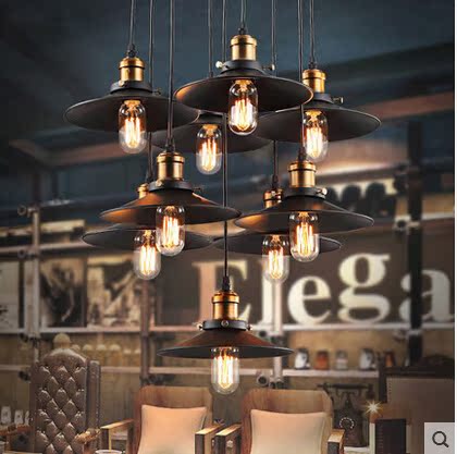 loft工业复古吊灯美式乡村酒吧咖啡厅吧台创意吊灯客厅卧室灯具