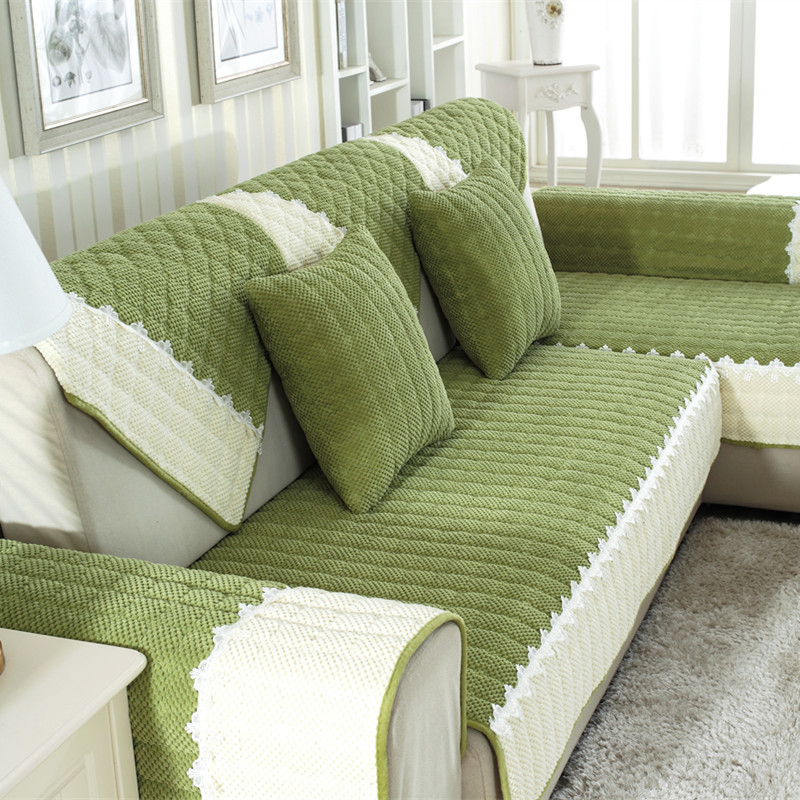 绿色田园四季沙发垫子防滑灯芯绒简约现代布艺皮通用沙发坐垫巾套