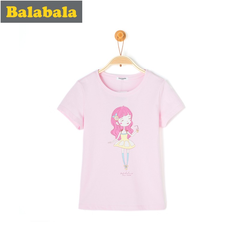 巴拉巴拉女童短袖t恤中大童纯棉上衣童装2016夏装儿童卡通休闲T恤