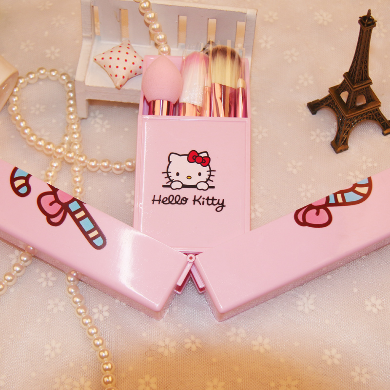 Hellokitty8八件套粉色化妆刷套装收纳盒便携彩妆工具KT猫彩妆刷