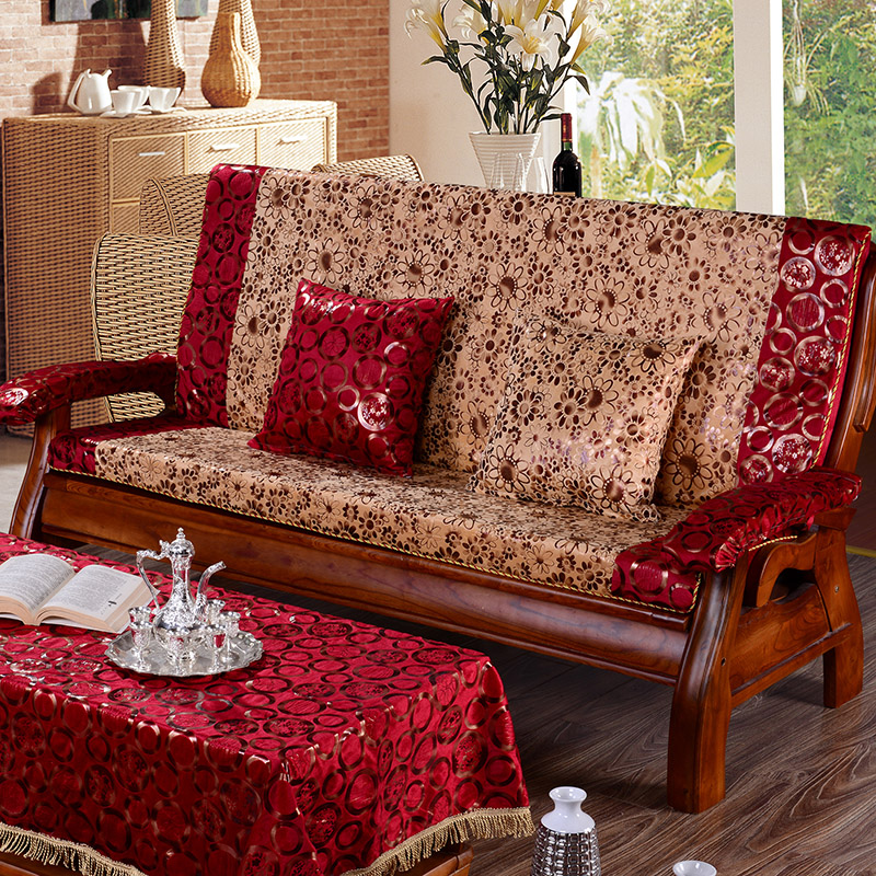 实木沙发垫加厚 冬季红木沙发坐垫 木沙发坐垫带靠背连体 新款