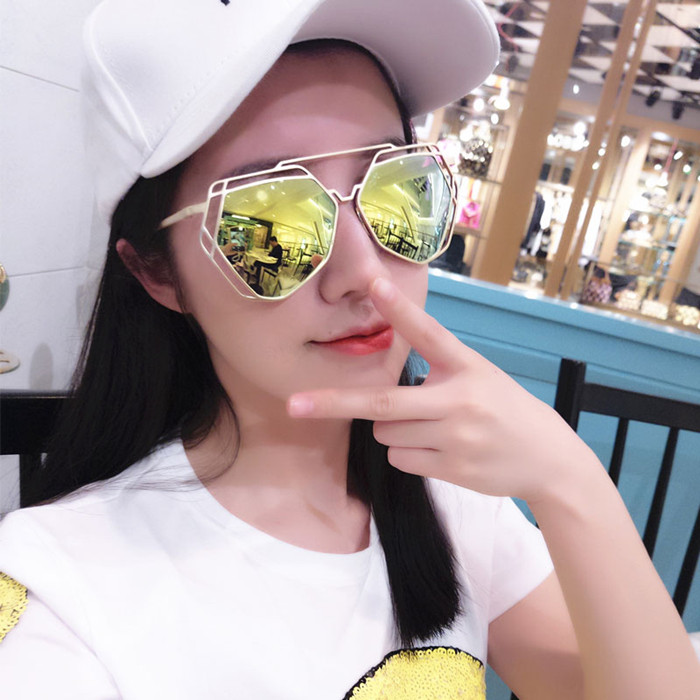 女潮墨镜2016明星款太阳眼镜新款韩国司机镜个性复古大框圆脸镜框