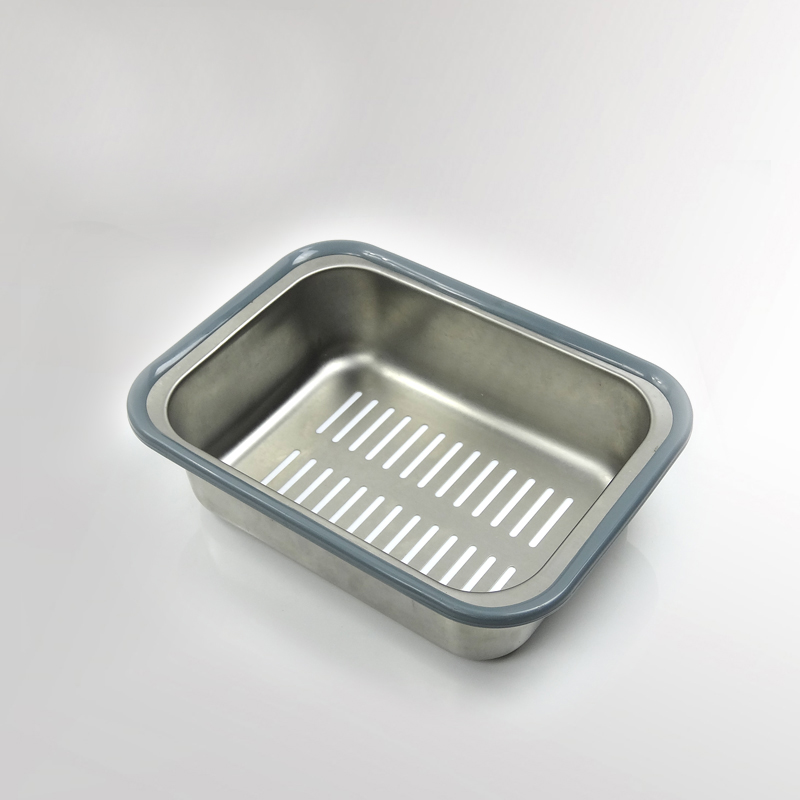 厨房水槽配件不锈钢加厚沥水洗菜篮实用洗碗沥水架小钢盆