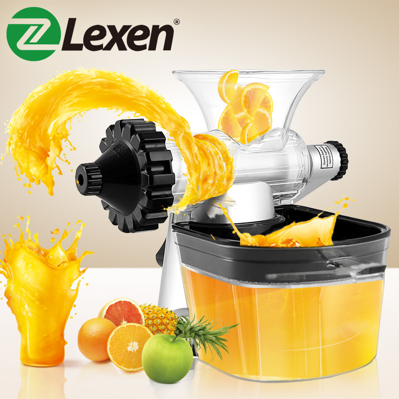 Lexen手动榨汁机榨汁器家用手摇压汁机小麦草榨汁器原汁机水果机