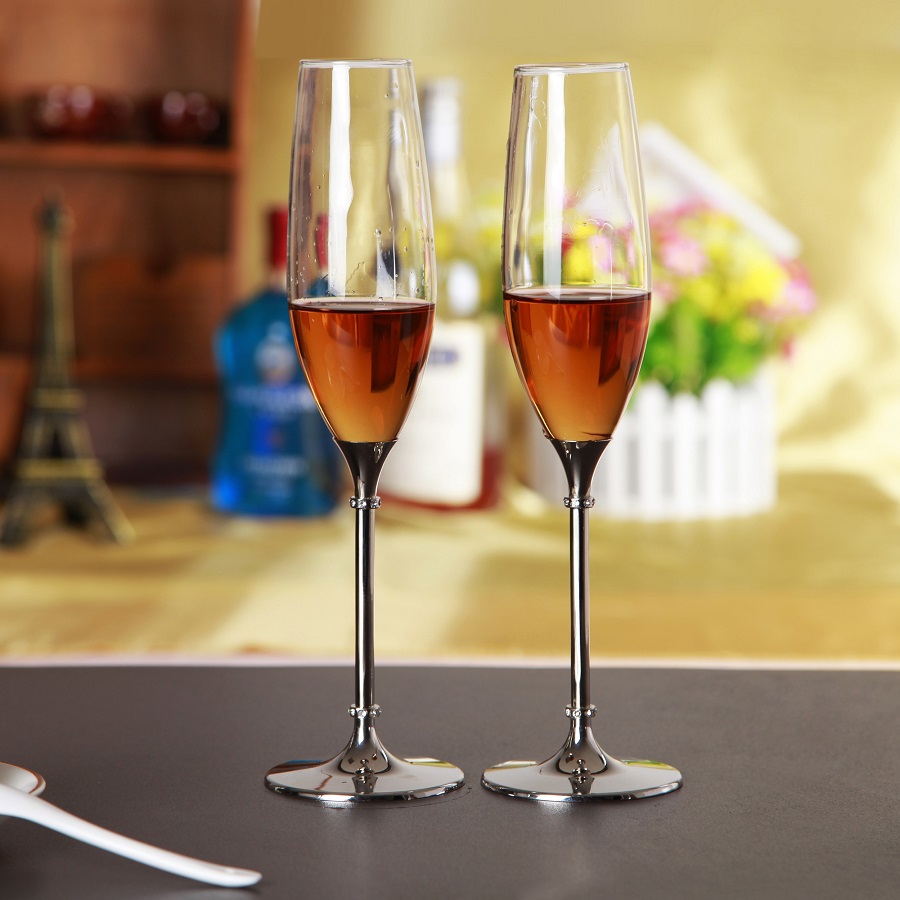 无铅进口水晶喜杯欧式创意高脚玻璃香槟杯包邮婚庆礼品套装酒杯