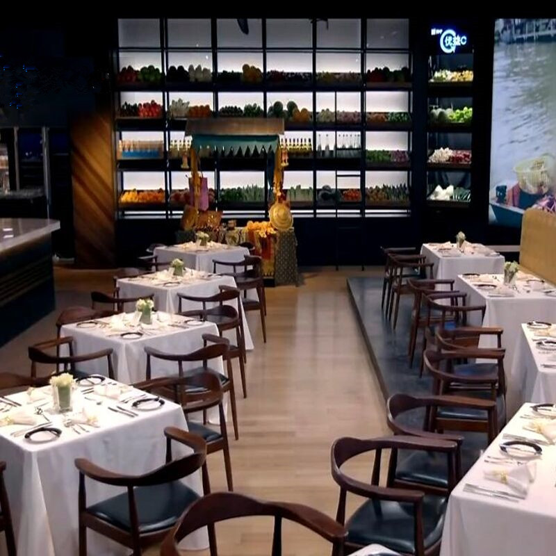 西餐厅桌椅 实木椅子肯尼迪总统椅北欧餐厅椅美式咖啡馆桌椅组合