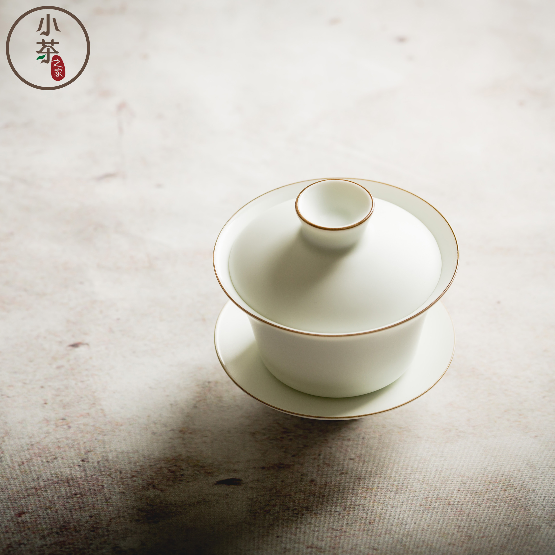 小茶 景德镇陶瓷白盖碗 手工哑光白薄瓷大号盖碗 纯白三才碗包邮