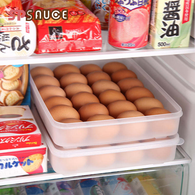 日本鸡蛋盒冰箱保鲜盒大容量鸡蛋收纳盒可叠加24格冰箱鸡蛋置放盒