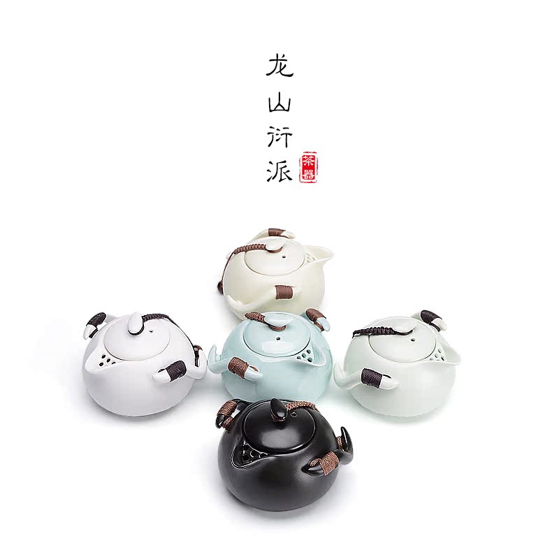 定窑企鹅壶茶壶 陶瓷创意仿古功夫茶具亚光白泡茶器 青瓷企鹅壶