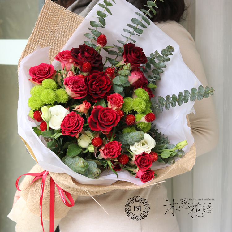 520鲜花店红玫瑰送爱人送女友约会礼物成都鲜花速递同城送花