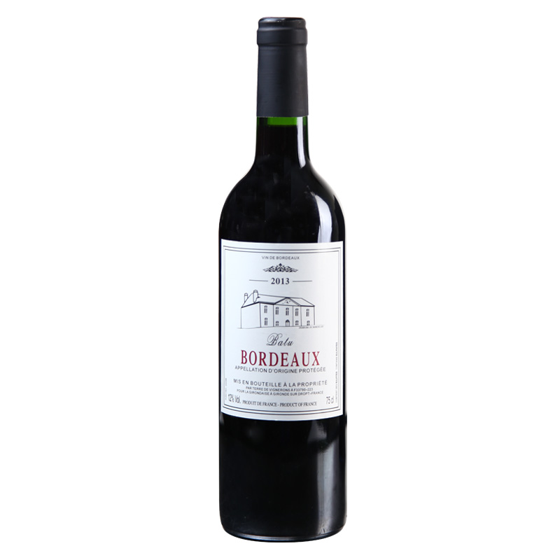 法国AOC红酒 巴图波尔多干红葡萄酒 法定产区AOC级 原瓶进口