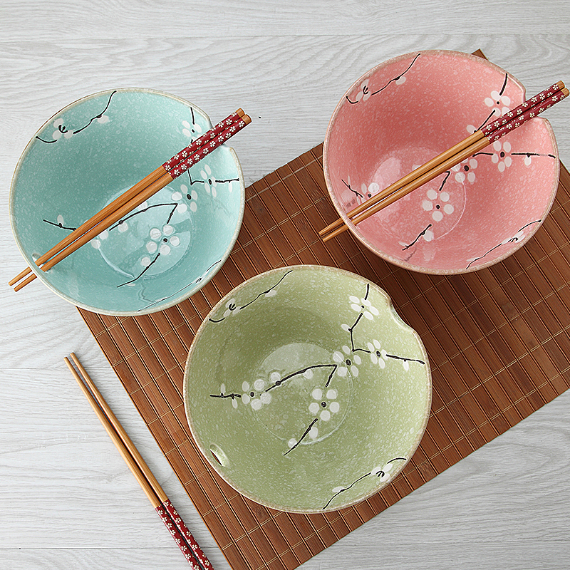 雅泰情侣碗筷套装创意面碗陶瓷牛肉面碗日式学生吃面碗微波炉适用