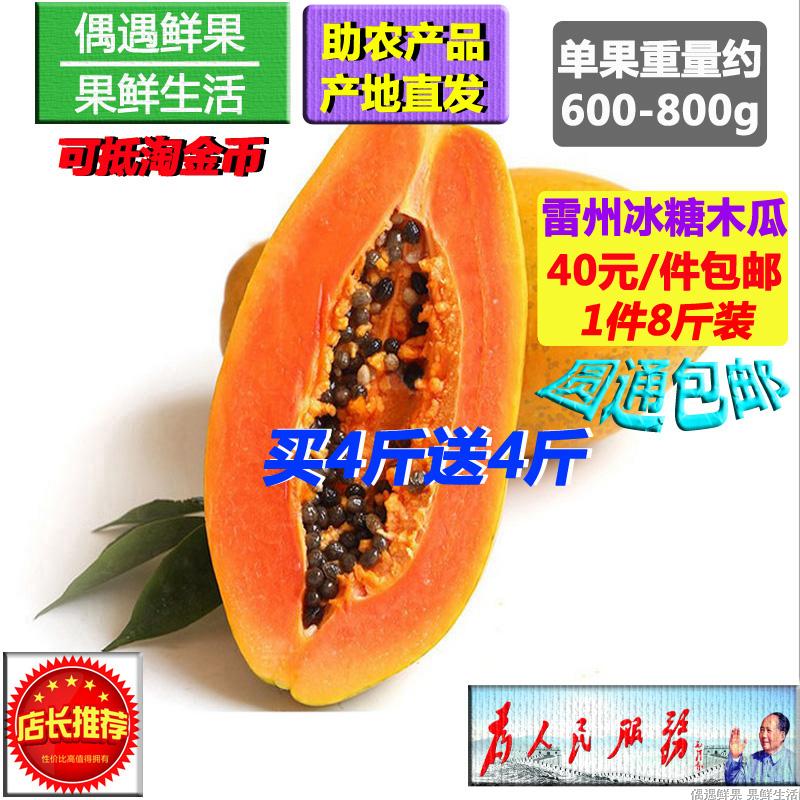 广东雷州特产红宝石木瓜新鲜水果批发包邮8斤 吃苹果榴莲橙子芒果