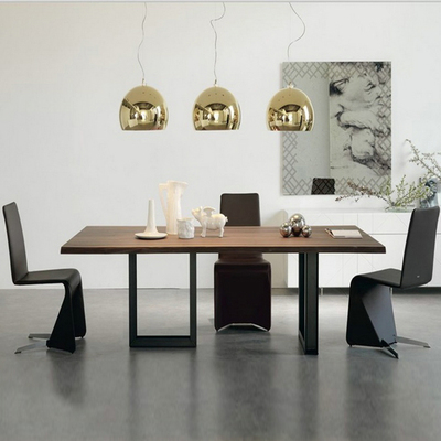 长桌办公桌简约现代实木会议桌椅组合 4人位办公家具创意洽谈桌