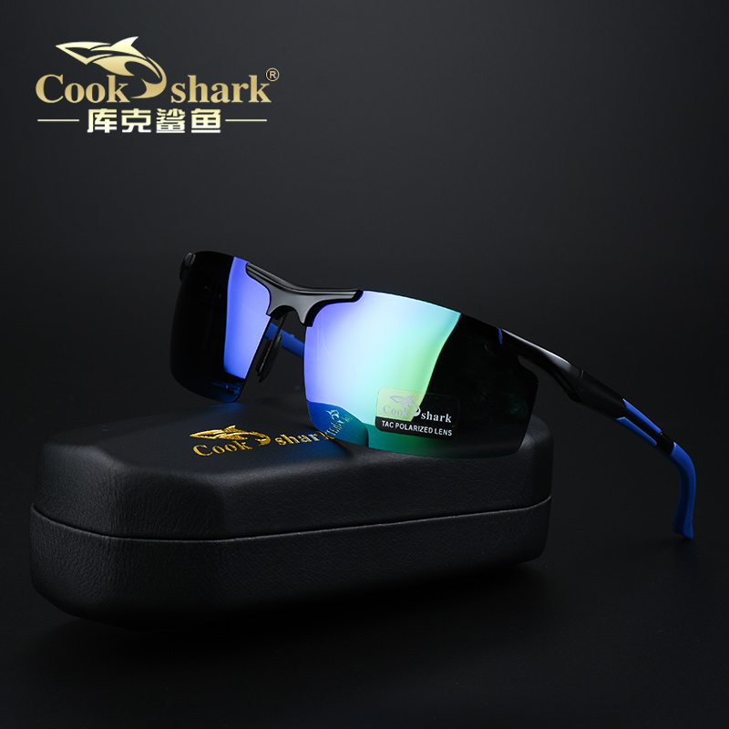 库克鲨鱼太阳镜男士偏光司机镜开车驾驶炫彩眼镜墨镜