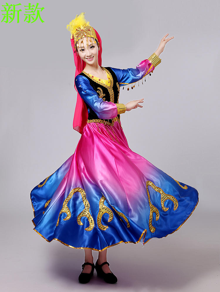 新款新疆舞蹈服装演出服装民族舞蹈服装新疆维族舞蹈服装表演服女