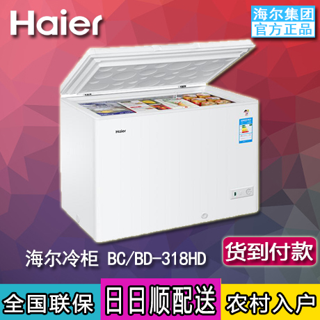 Haier/海尔 BC/BD-318HD/冰柜家用 卧式 冷冻冷藏 一级节能送装