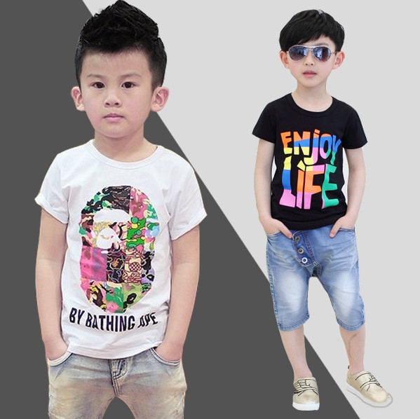 越越同款男童短袖t恤 2018夏装新款儿童卡通半袖体恤中大童韩版潮