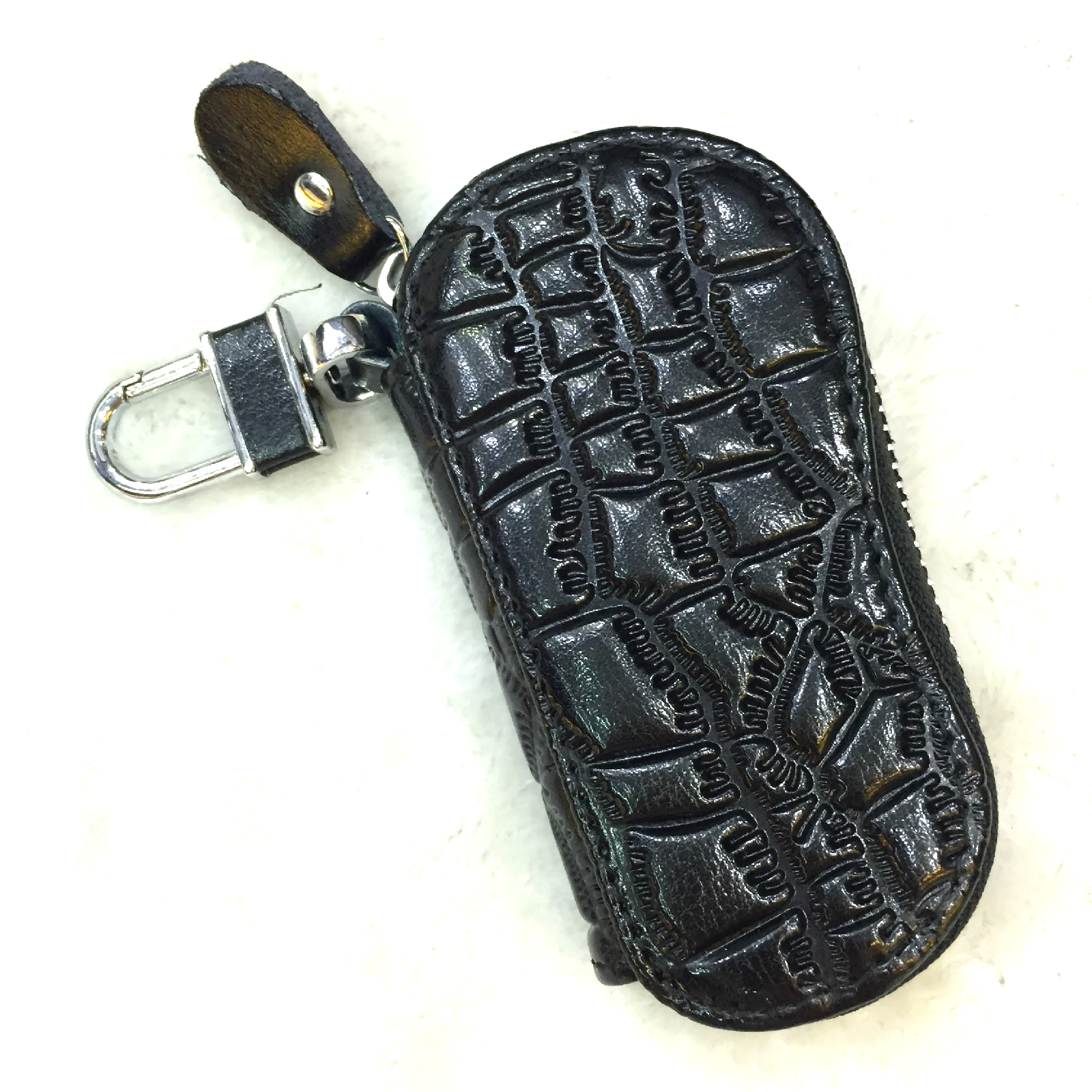 新款男士拉链锁匙包零钱包创意可爱真皮汽车钥匙扣女士锁匙包腰挂
