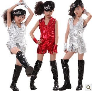 儿童爵士舞街舞嘻哈现代舞蹈服饰DS演出服装男女表演服装套装学生