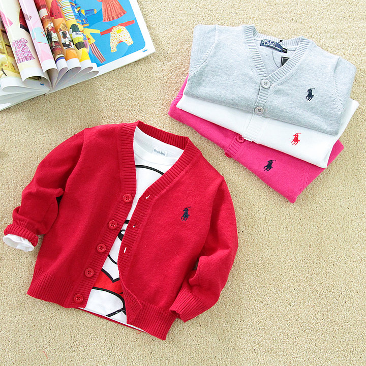 0-1-2-3-4岁男女宝宝新款春秋针织衫开衫婴儿童装纯棉线毛衣红色