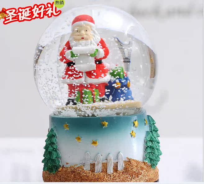 特价  热销新款圣诞老人玻璃摆设工艺品 水晶球 创意生日圣诞礼