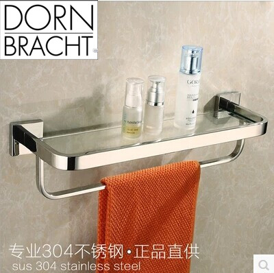 德国当代N系列玻璃置物架 浴室卫生间毛巾架毛巾杆 精致304不锈钢
