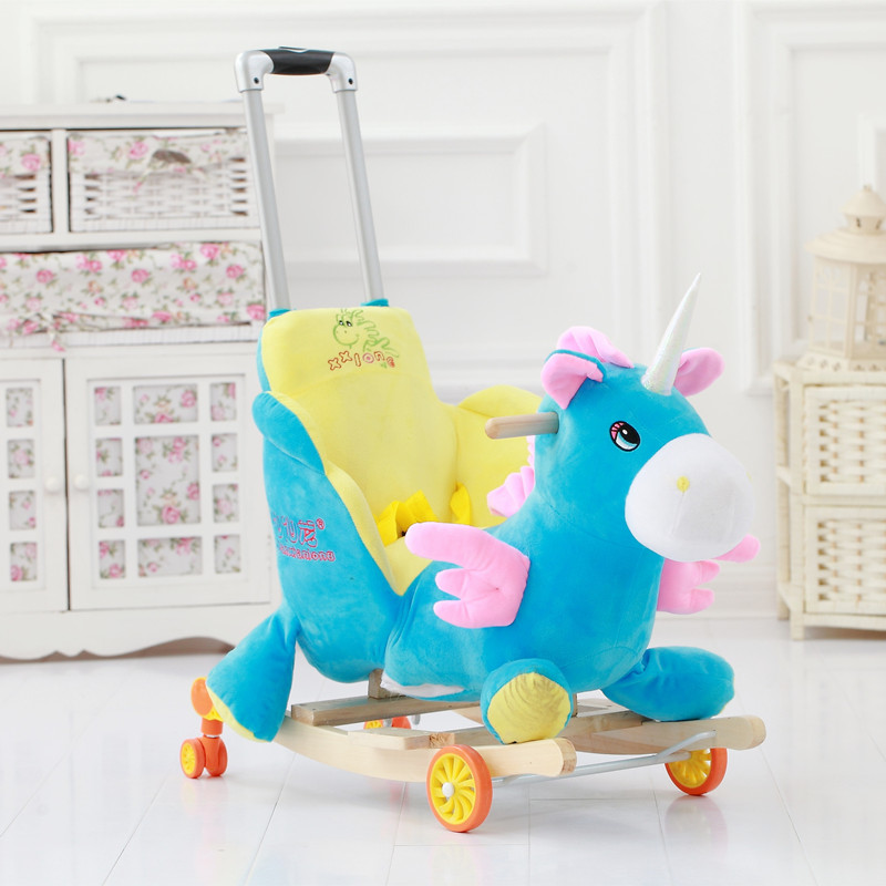 婴儿玩具1-3周岁礼物儿童摇马实木带音乐两用摇摇车椅宝宝小木马
