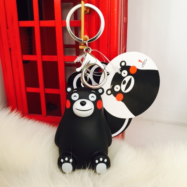 正版熊本熊Kumamon幸福部长搪胶钥匙扣包包挂件可爱圣诞节礼物