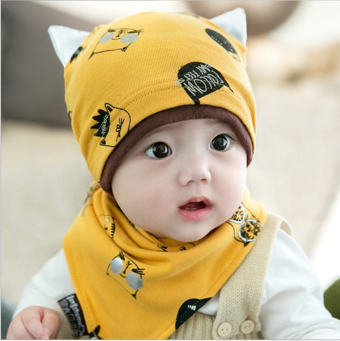 婴儿帽子春秋冬季纯棉宝宝帽子3-6-12个月套头帽新生幼儿帽男女童