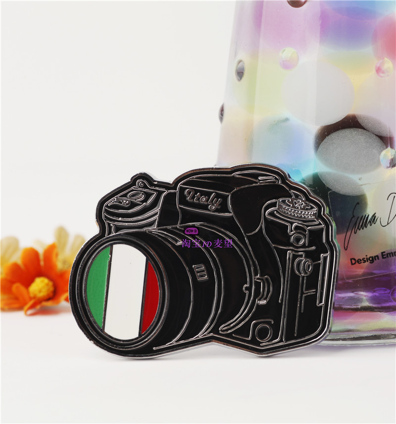 世界旅游纪念冰箱贴 意大利 镜头中的意大利 照相机型 国旗