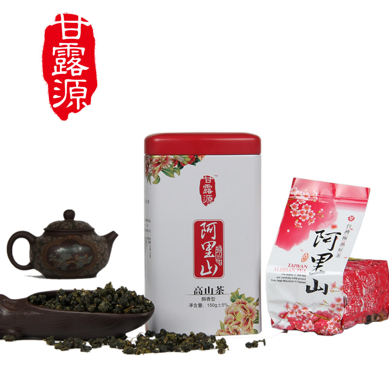 甘露源台湾阿里山高山茶 正品原装乌龙茶 罐装茶叶半发酵醇香型