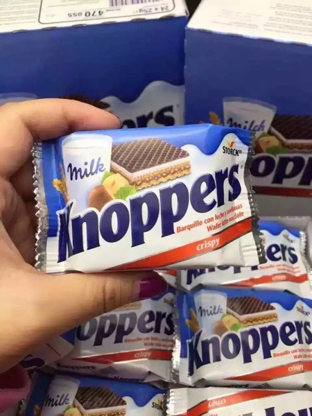 德国 Knoppers 牛奶榛子巧克力威化夹心饼干 24小包/盒
