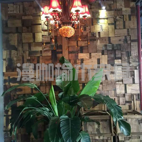 漫咖啡桌椅家具老榆木老门板墙面板装饰板可定制