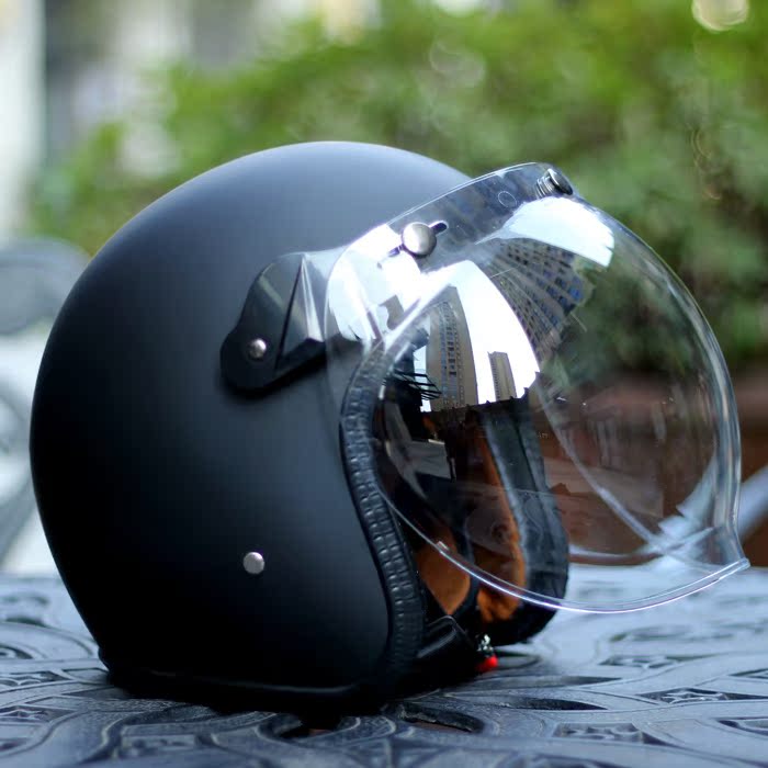 不含头盔！高品质PC强化哈雷摩托车复古头盔镜片泡泡镜 挡风镜片