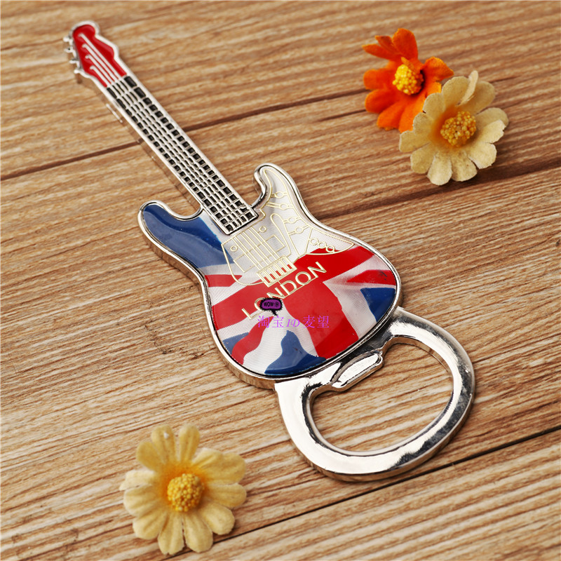 世界旅游纪念冰箱贴/开瓶器 英国 伦敦 国旗 吉他 吉它 金属贴
