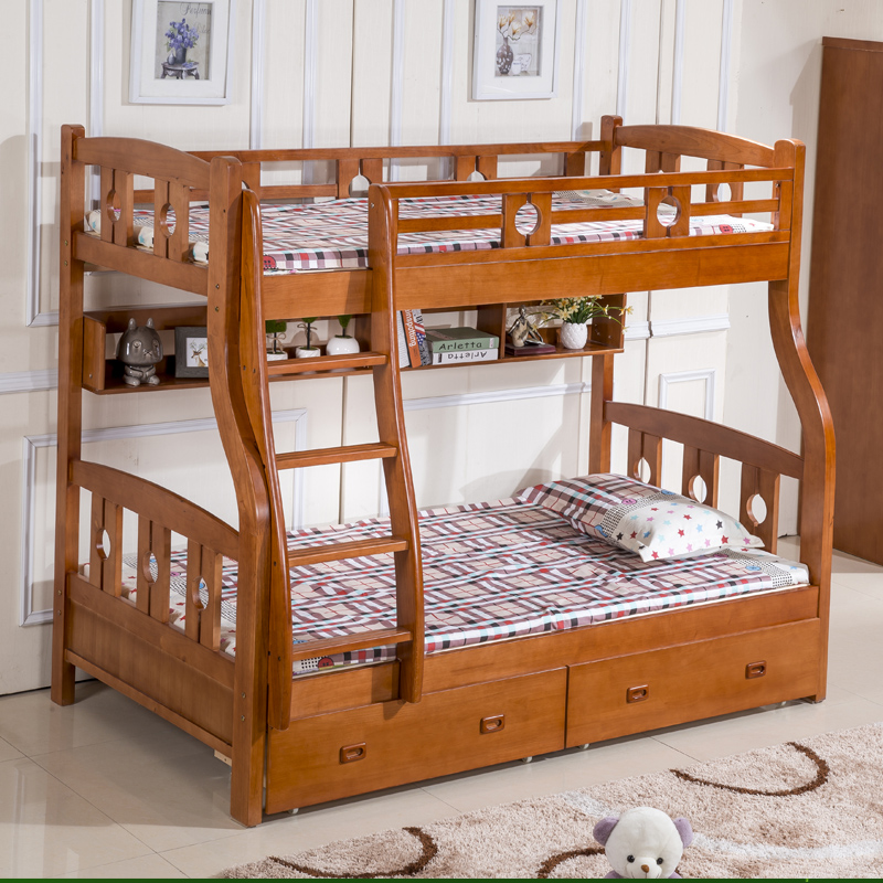 实木双层床高低床子母床1.5米儿童上下铺1.2米母子床成人1.35橡木