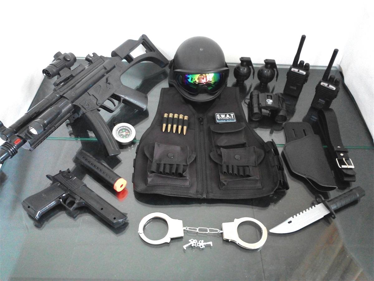 儿童警察COS小反恐精英套装备MP5电动玩具枪望远镜手枪男孩3-10岁